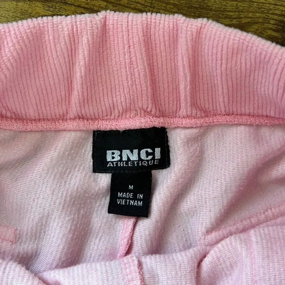 BNCI Athletique Pink Soft Rib Knit Higher Waist Drawstring Shorts